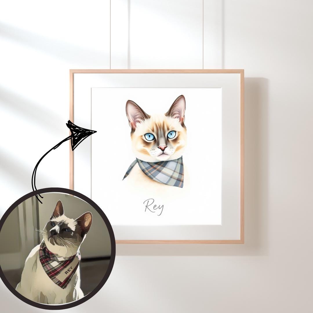 Custom Pet Watercolor Portrait: Dog & Cat Art (Digital Download)