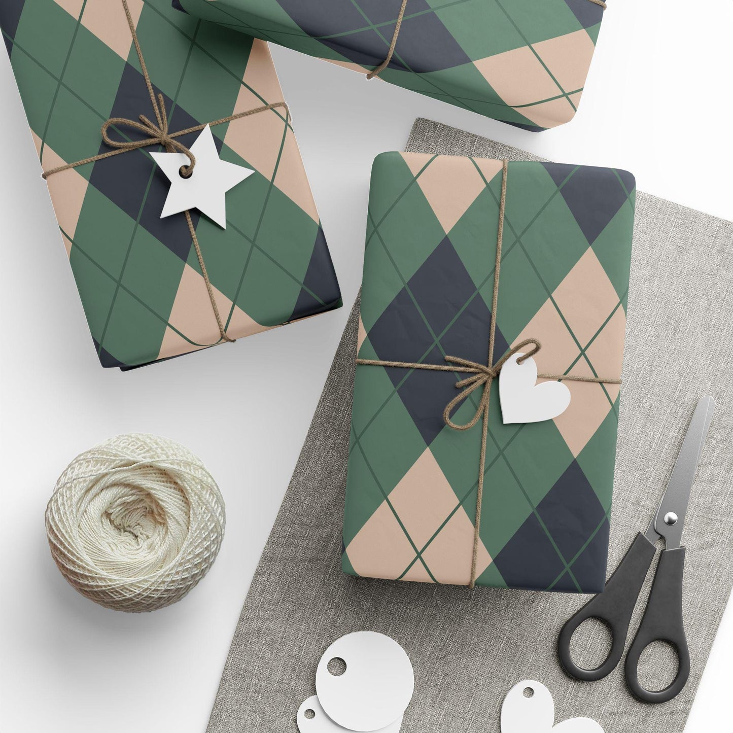 Argyle Plaid Gift Wrap Wrapping Paper