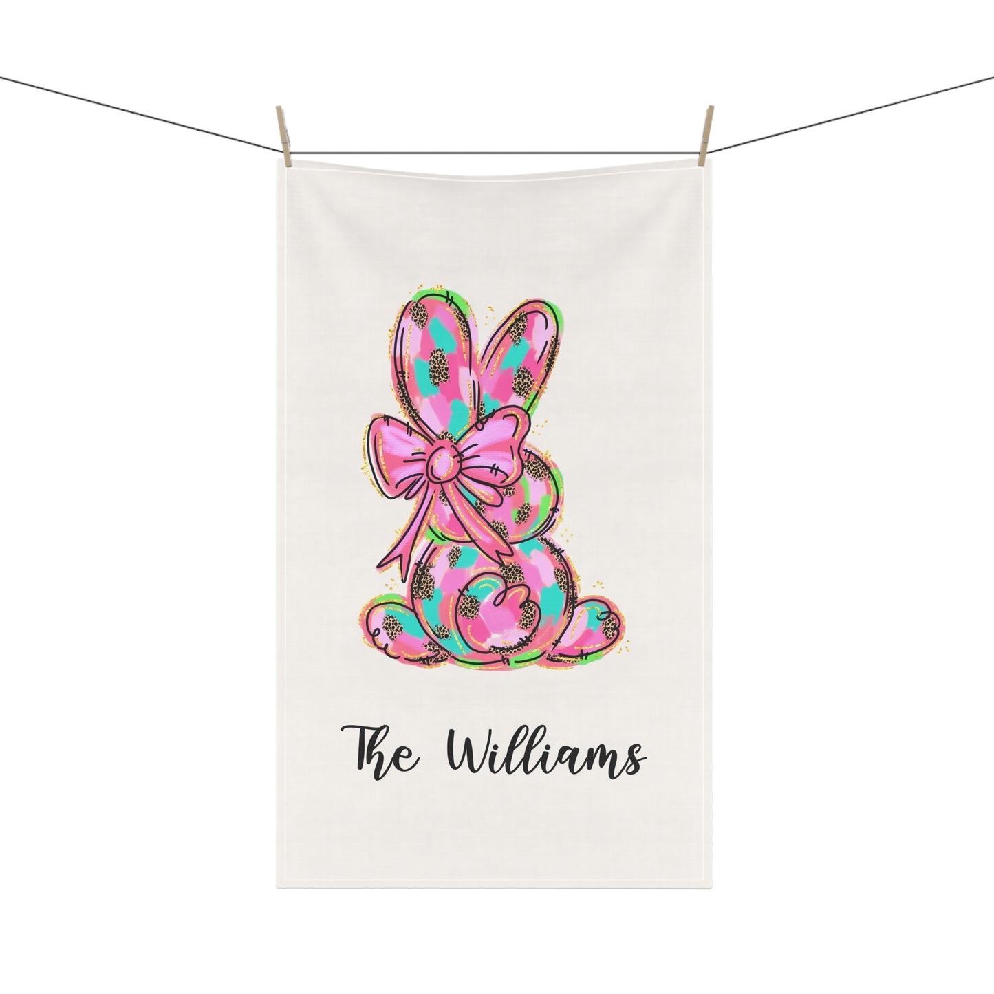 Personalized Bright Easter Tea Towel