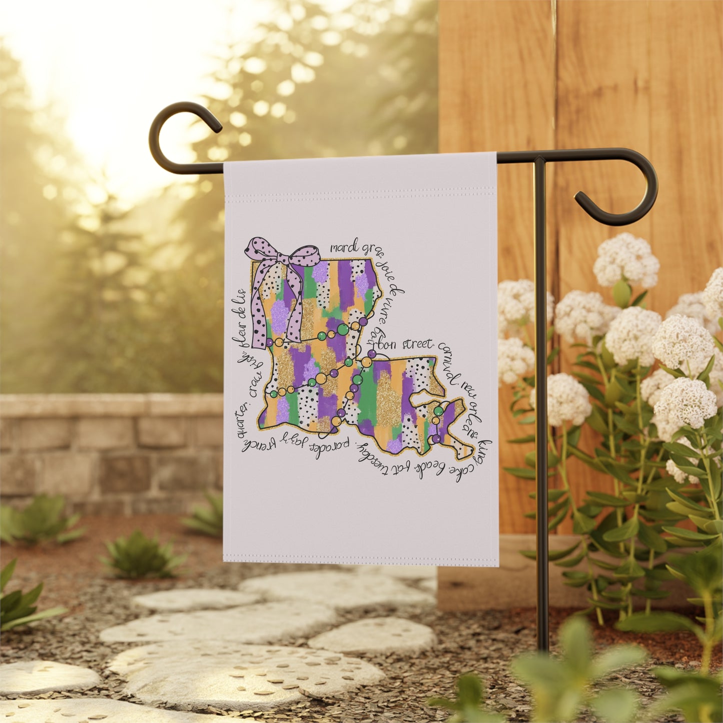 Mardi Gras Louisiana Garden Flag