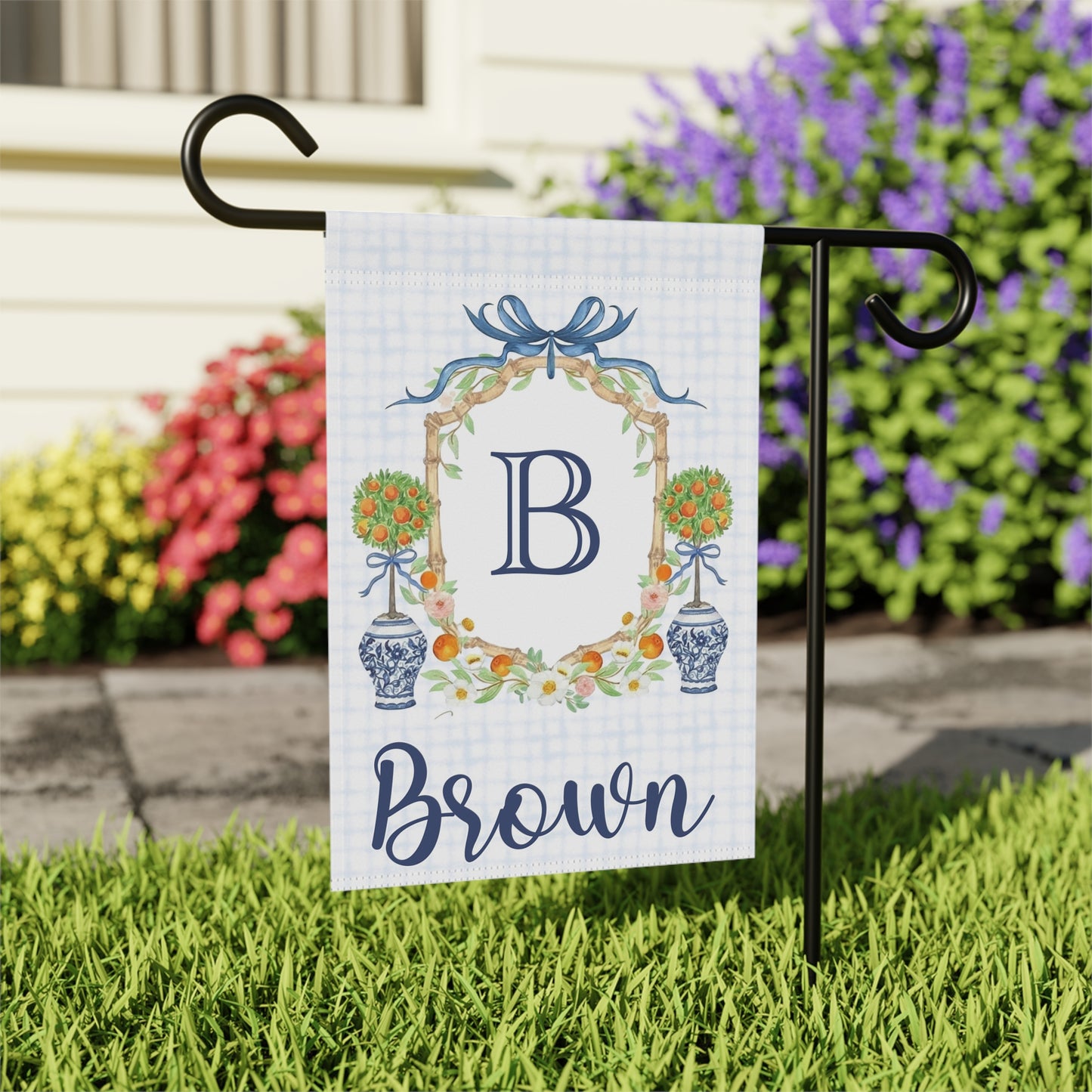 Personalized Citrus Monogram Garden Flag