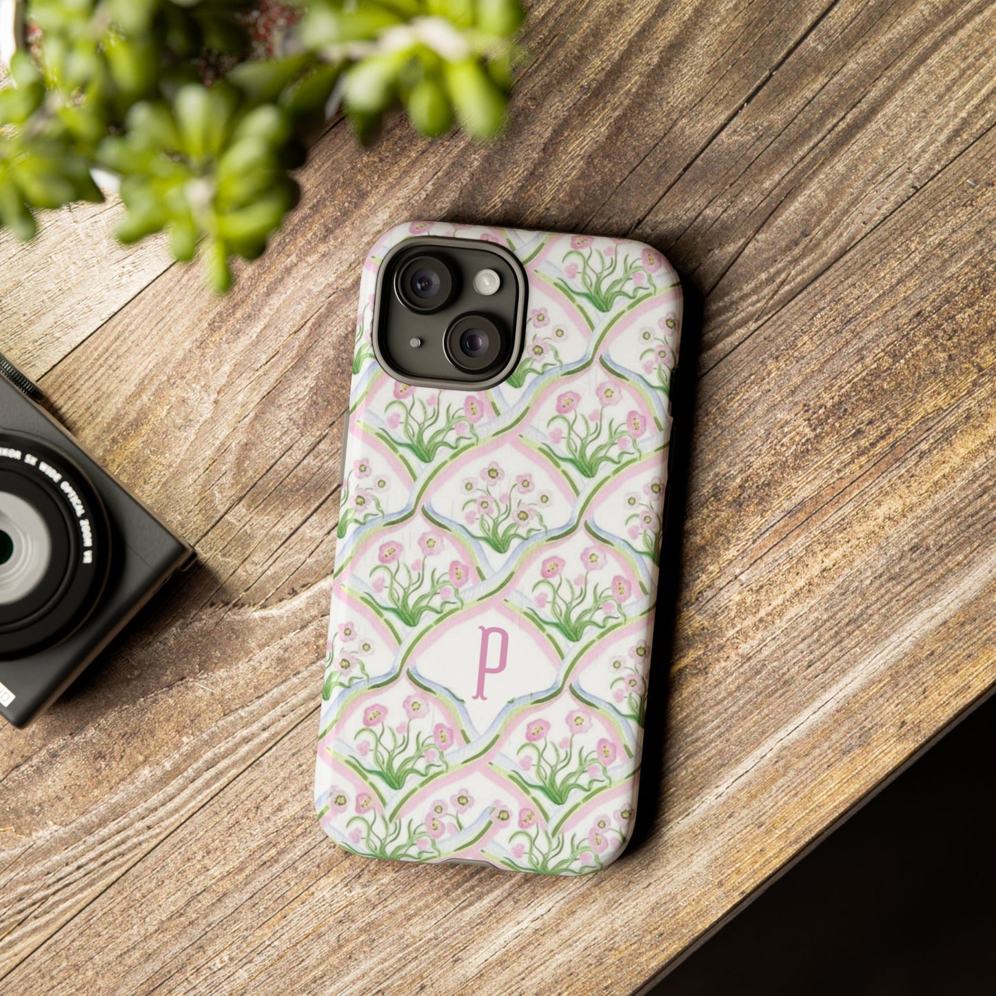 Pink Floral Personalized Phone Case
