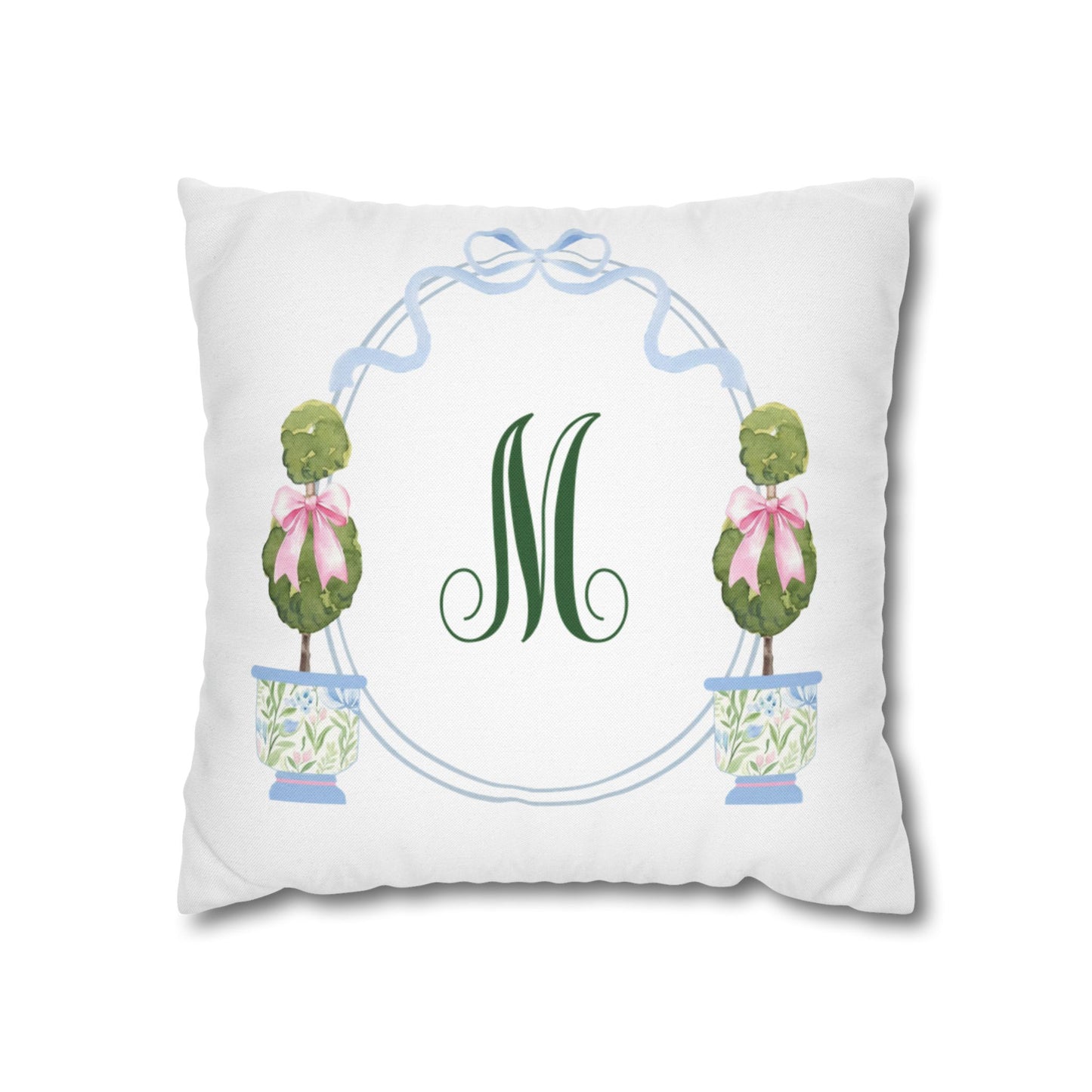 Green Script M Monogram Pillowcase