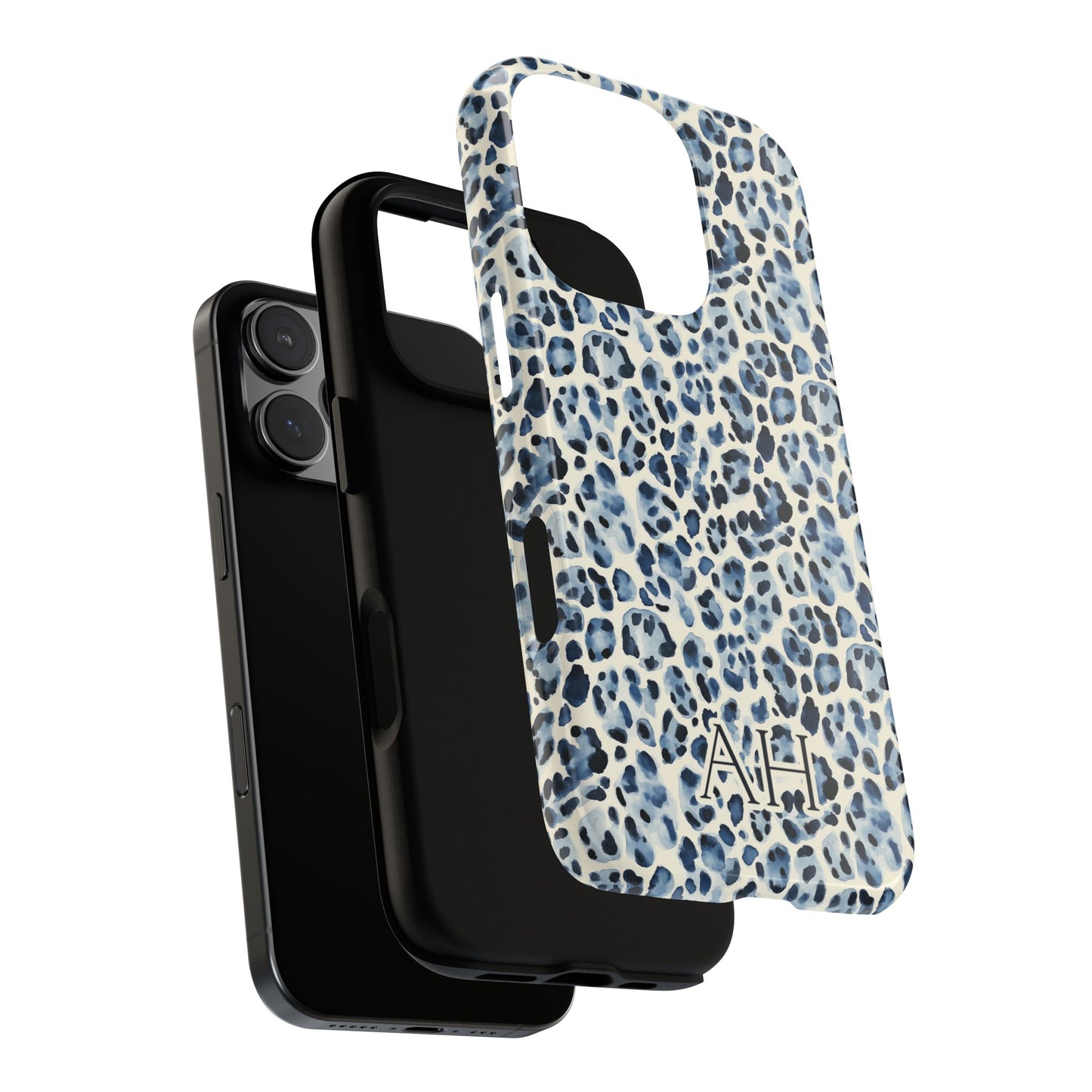 Personalized Blue Leopard Print Phone Case