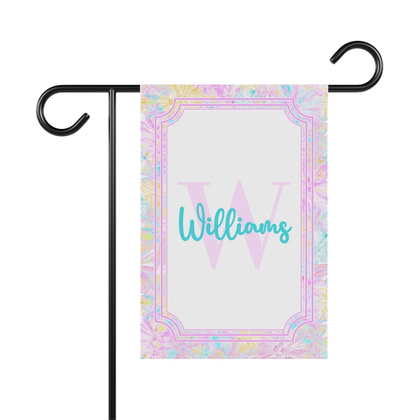 Personalized Pastel Spring Floral Garden Flag