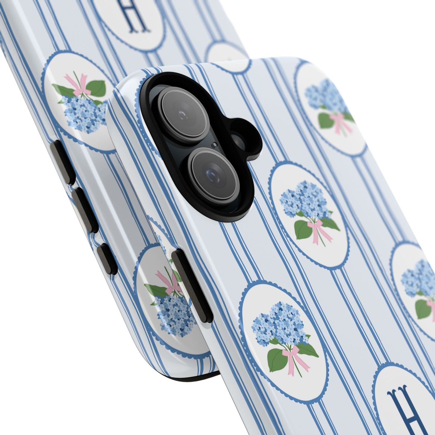 Blue Hydrangea Personalized Preppy Phone Case