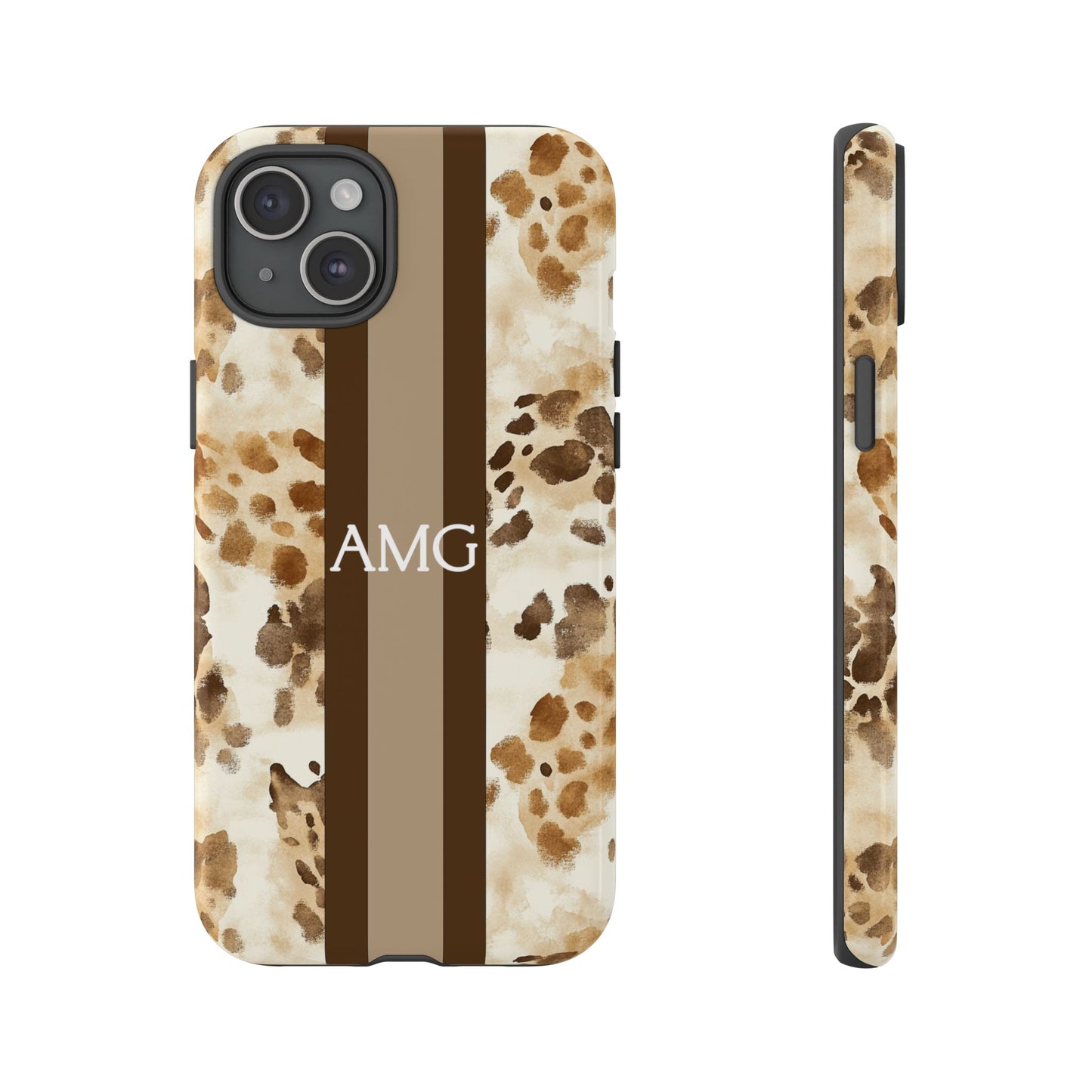 Giraffe Print Monogram Phone Case