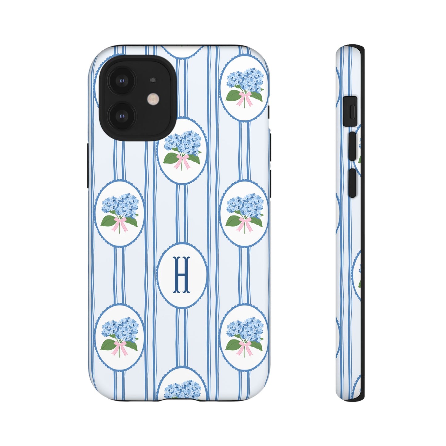 Blue Hydrangea Personalized Preppy Phone Case