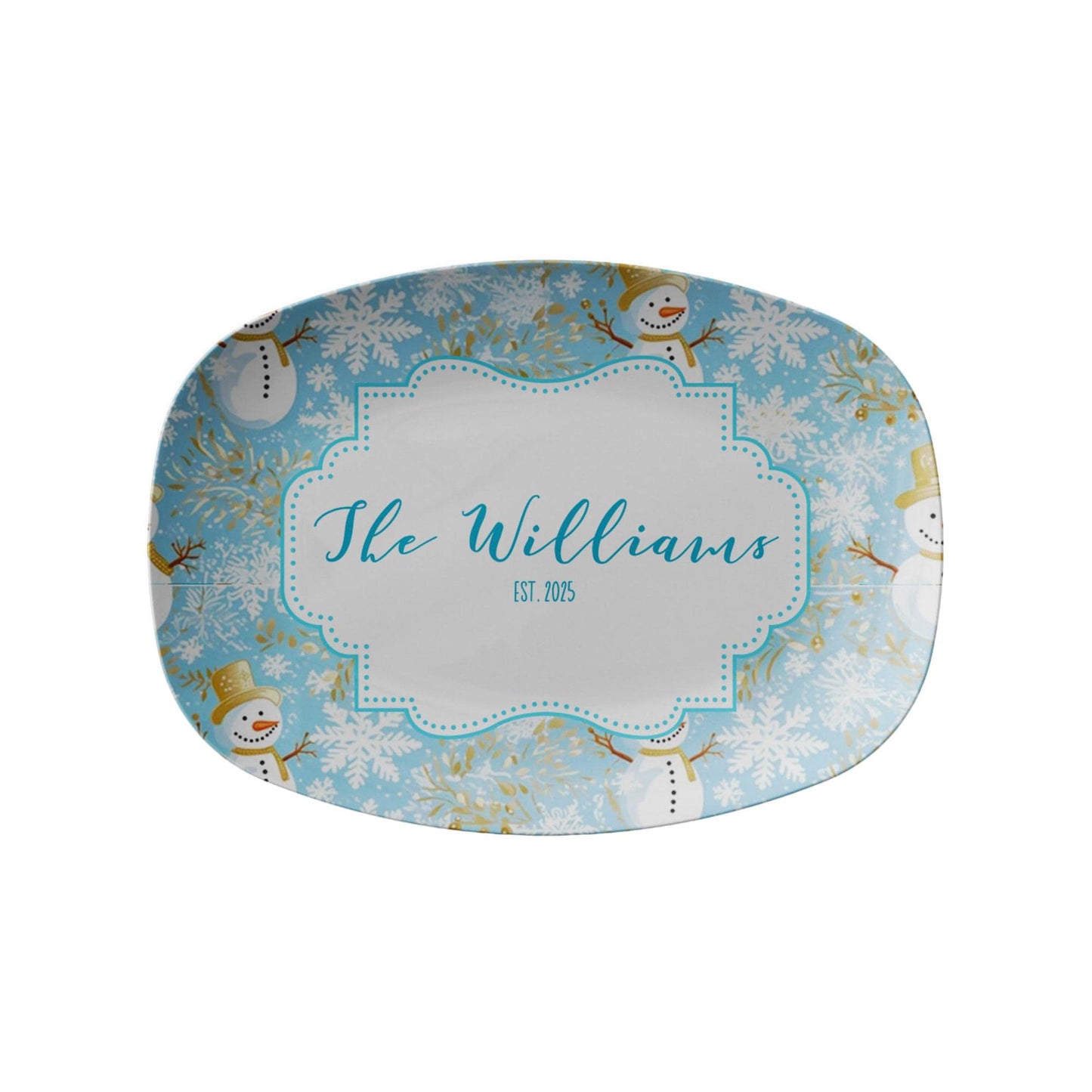 Snowman Personalized Holiday Platter