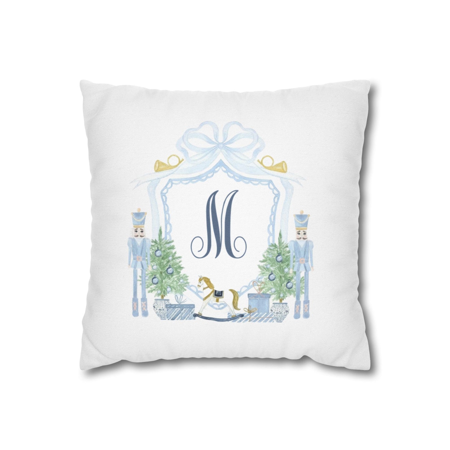 Monogram M Nutcracker Pillowcase | Square Accent Pillowcase