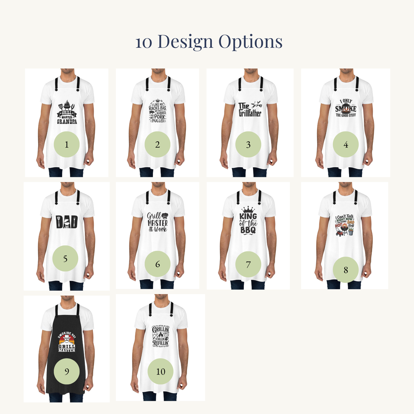 Grill Master Apron | BBQ Cooking Apron for Dads and Grandpa Fathers Day Gift