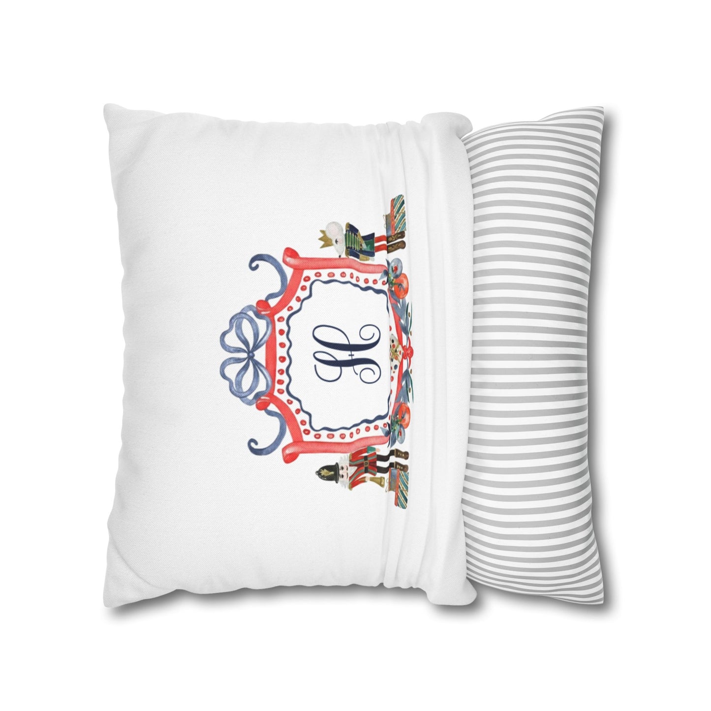 Monogram H Crest Pillowcase | Nutcracker Frame Decorative Pillowcase