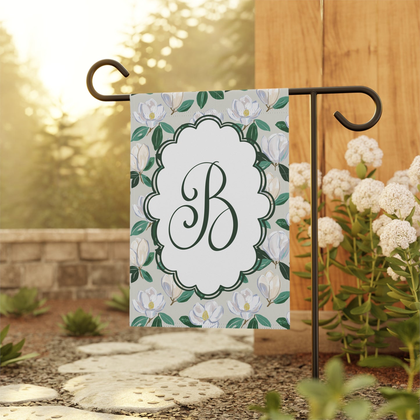 Magnolia Monogram Garden Flag