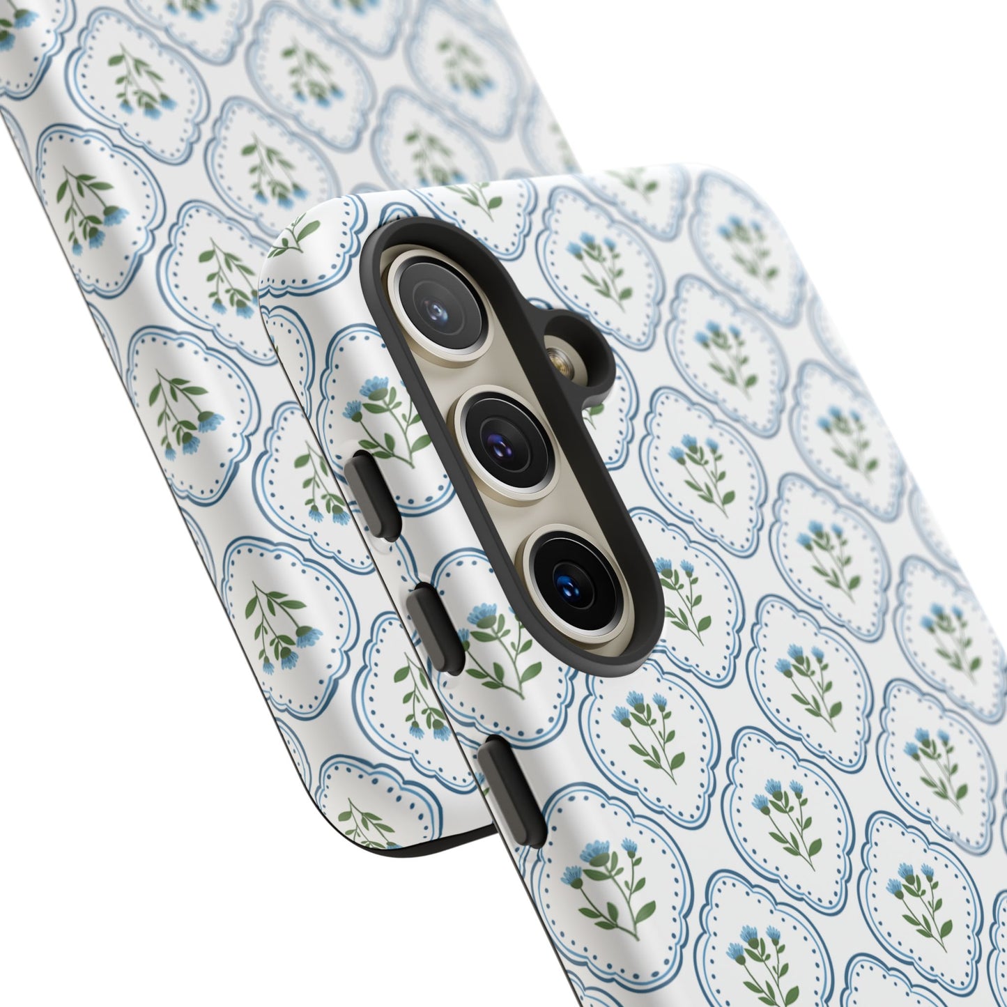 Blue Cottage Floral Monogram phone case