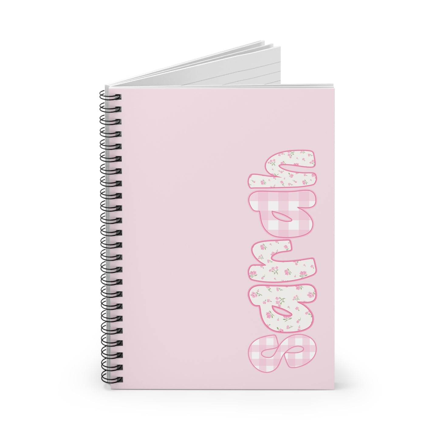 Personalized Pink Grandmillennial Preppy Notebook