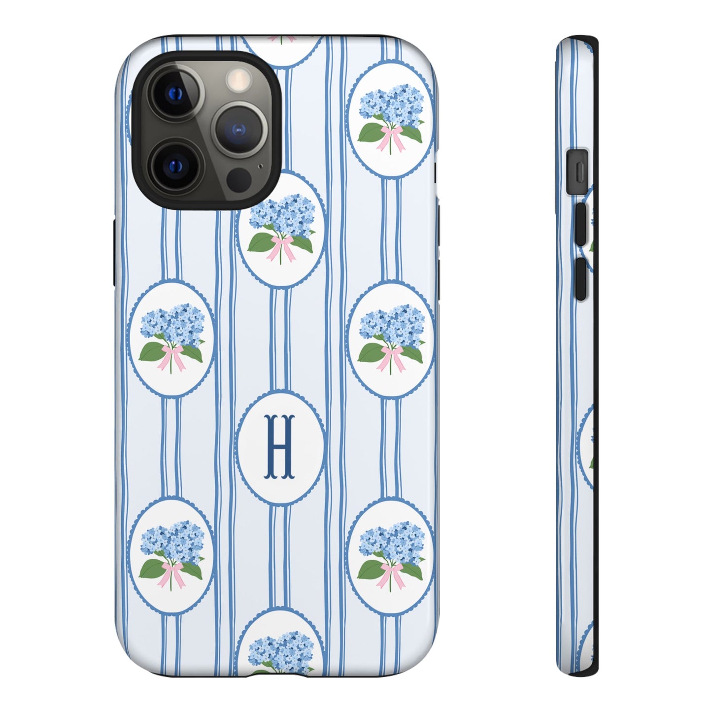 Blue Hydrangea Personalized Preppy Phone Case
