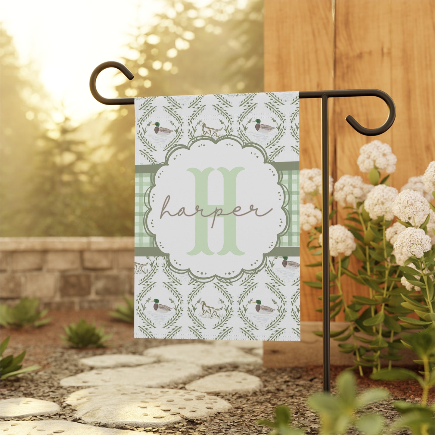 Personalized Duck & Dog Garden Flag