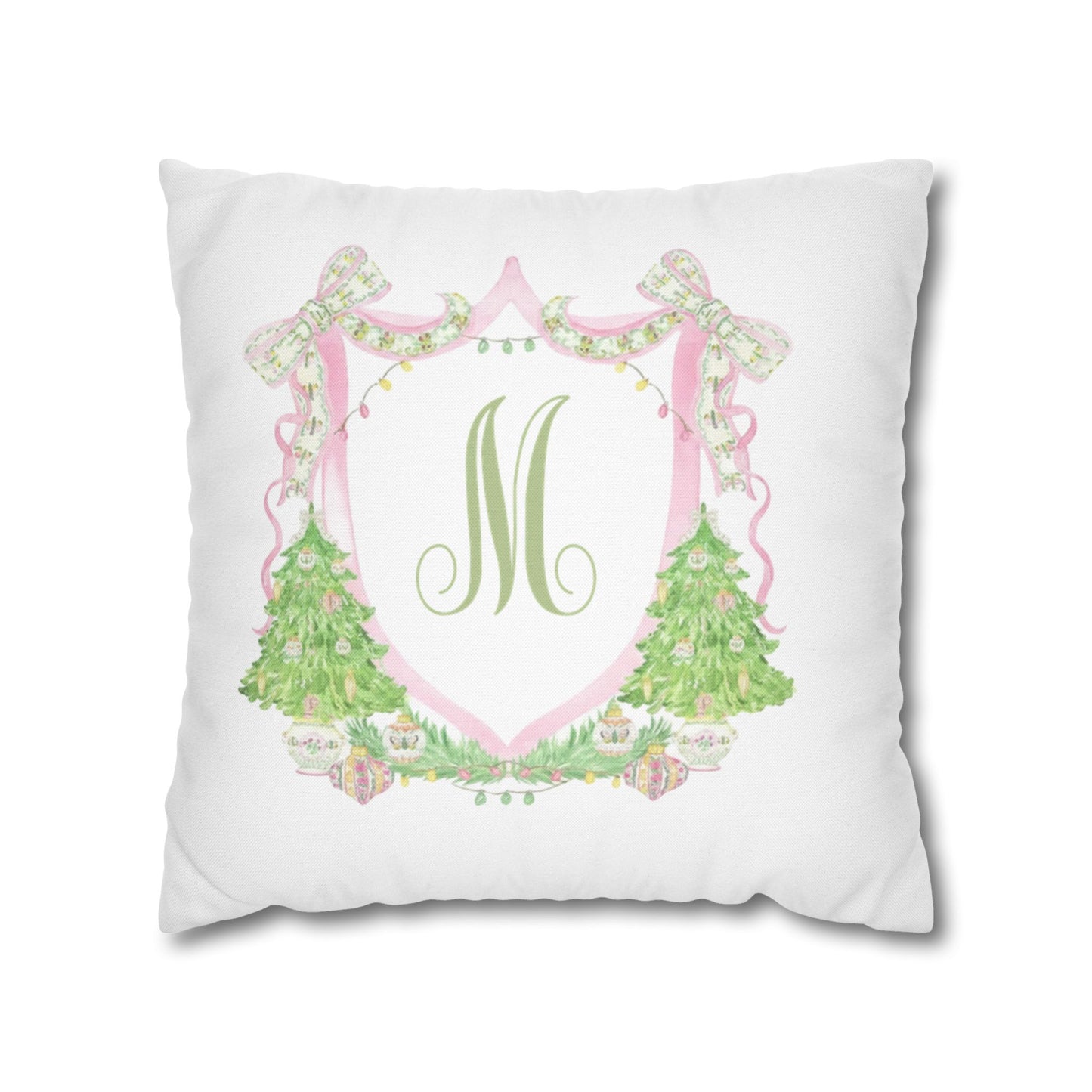 Floral Monogram M Pillowcase, Pillow Cover