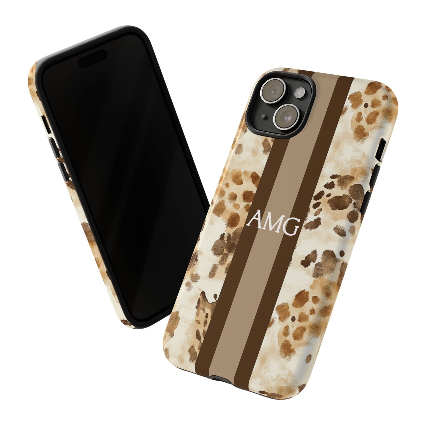 Giraffe Print Monogram Phone Case