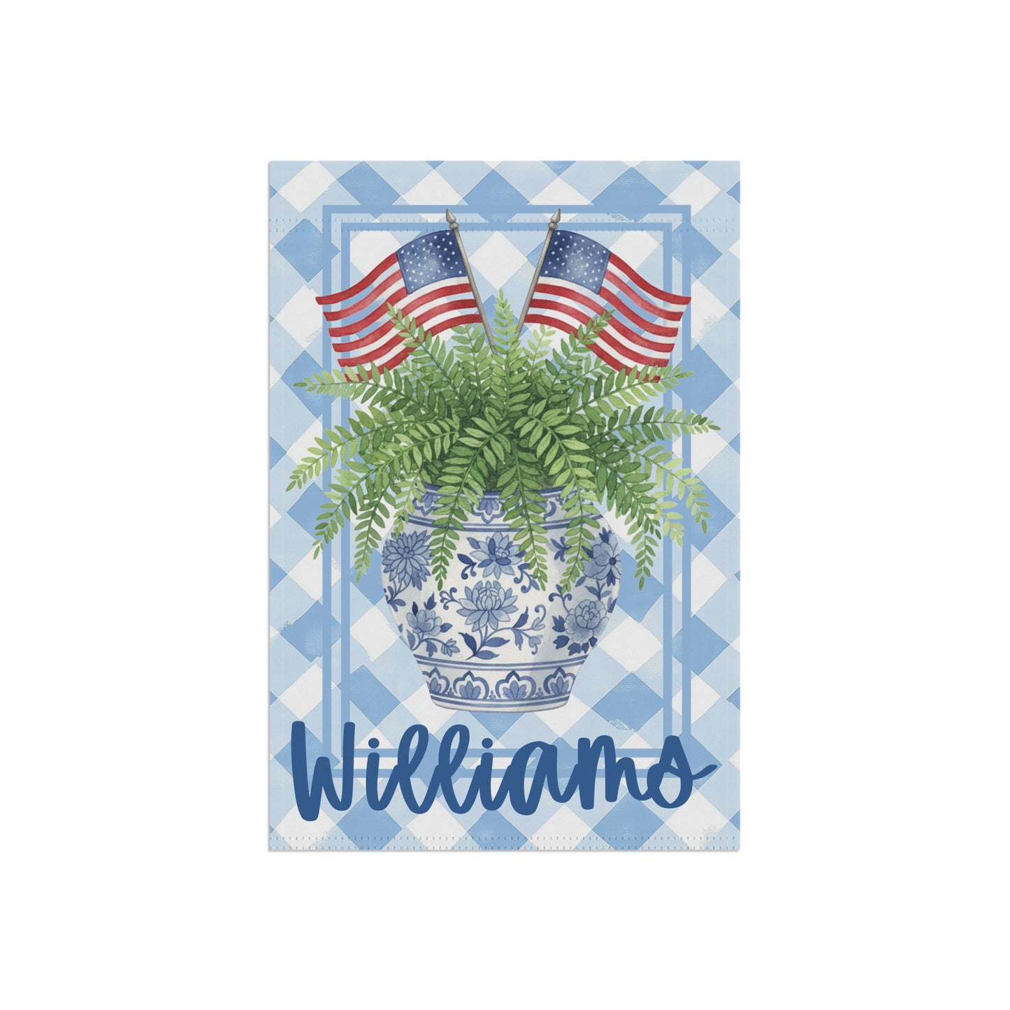 Patriotic Chinoiserie Garden Flag Personalized