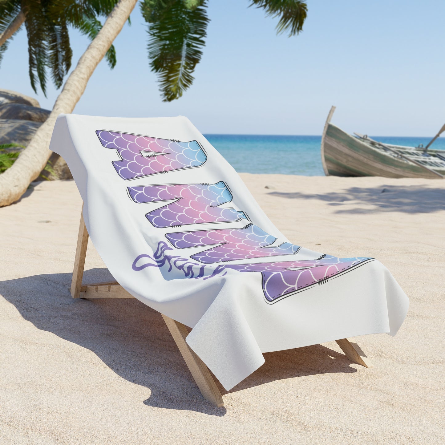 Personalized Mermaid Name Beach Towel