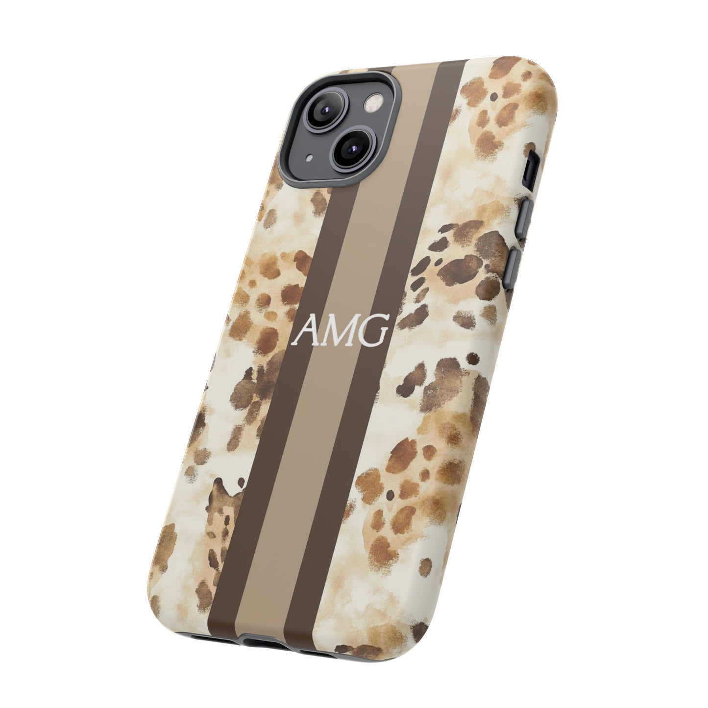 Giraffe Print Monogram Phone Case