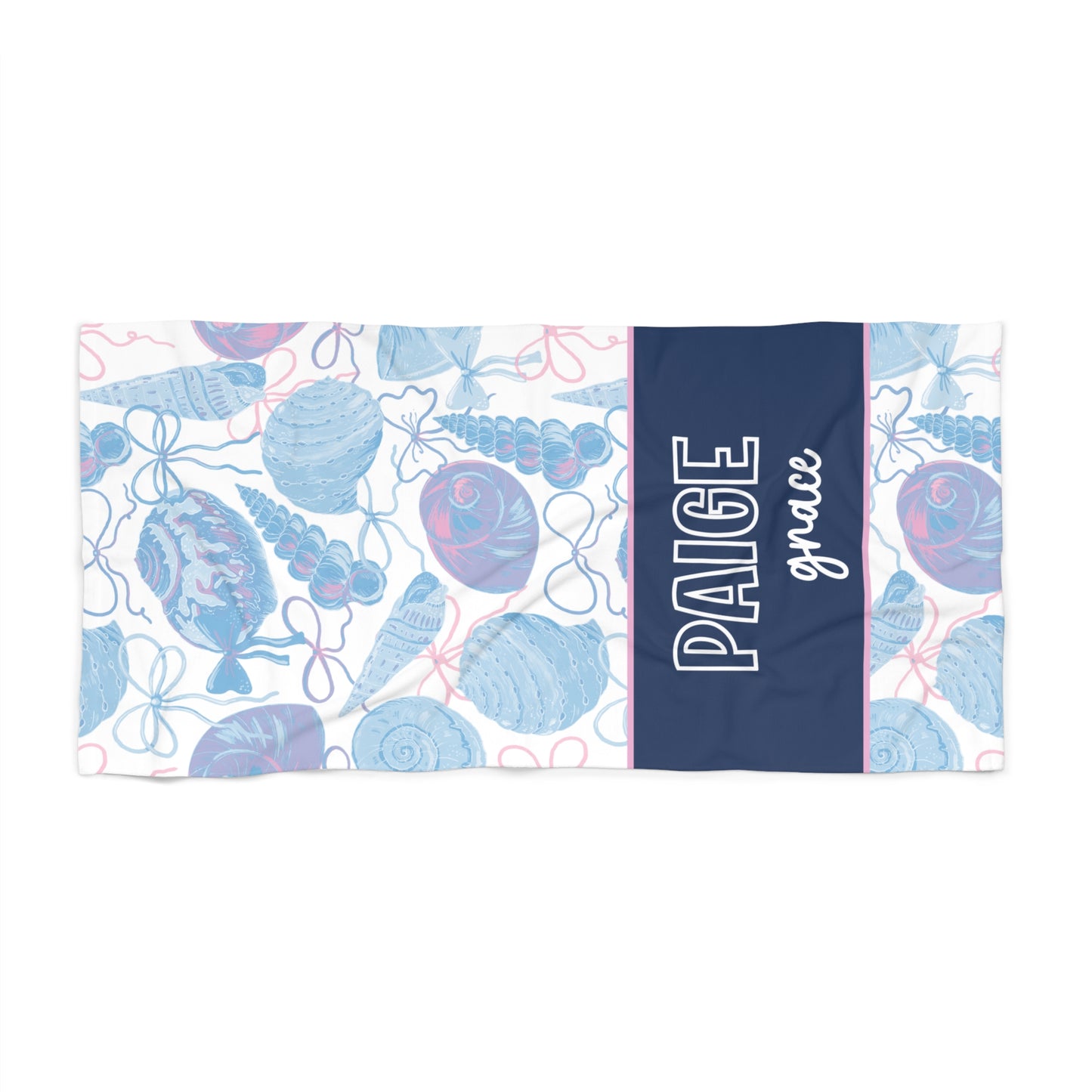 Personalized Beach Towel Seashell