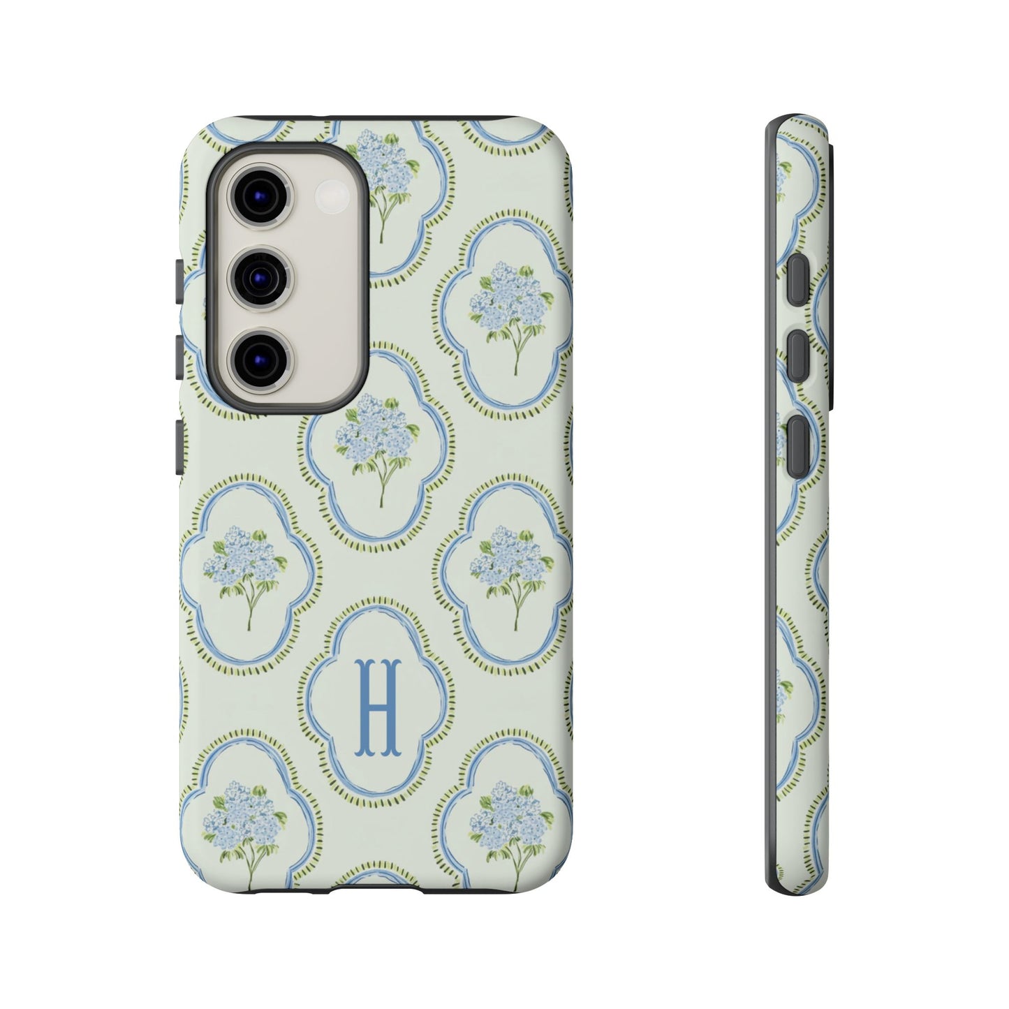 Hydrangea Preppy Monogram Phone Case Personalized