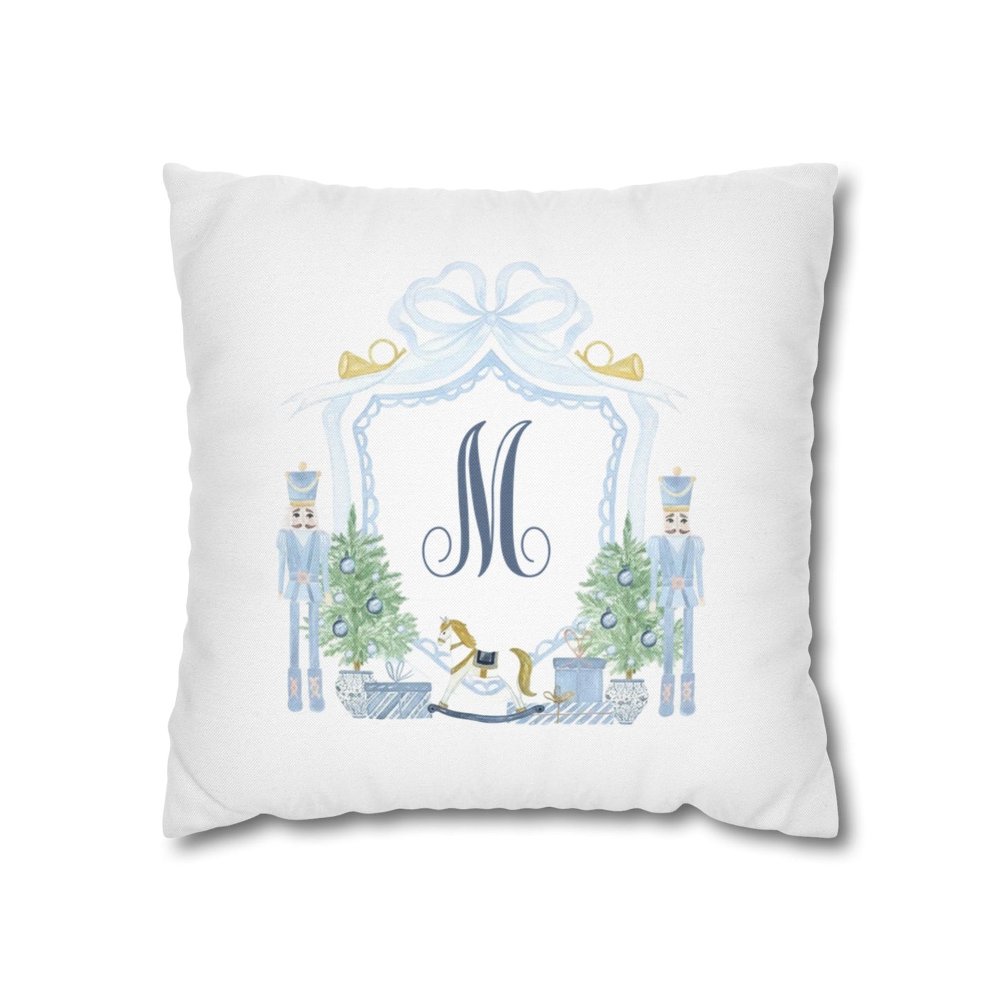 Monogram M Nutcracker Pillowcase | Square Accent Pillowcase