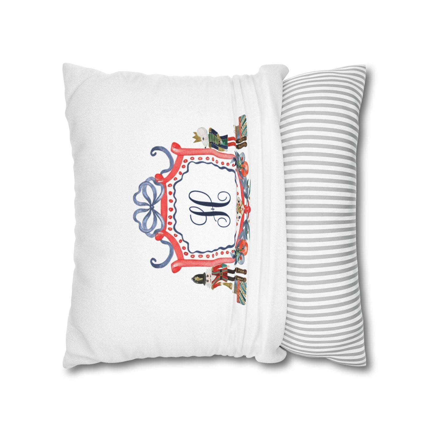 Monogram H Crest Pillowcase | Nutcracker Frame Decorative Pillowcase