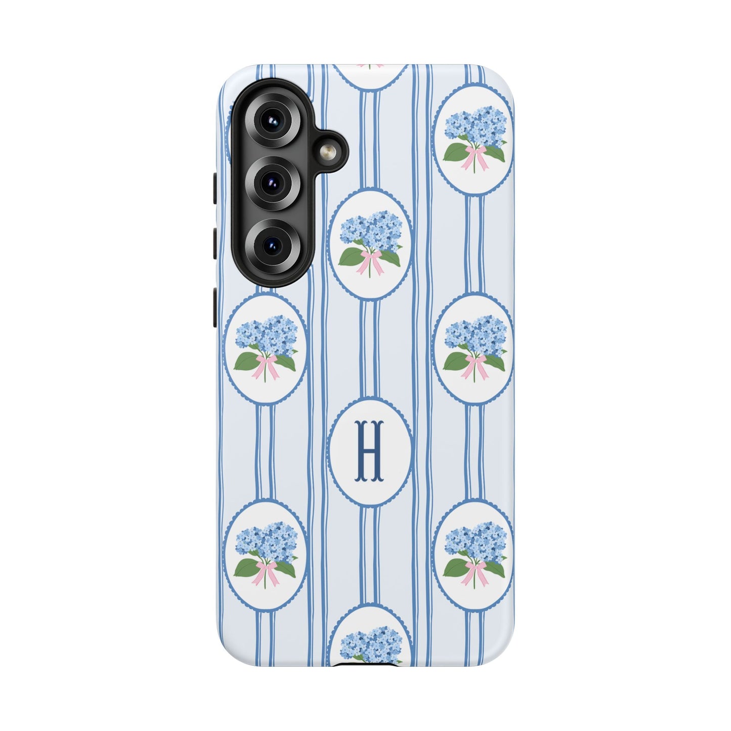 Blue Hydrangea Personalized Preppy Phone Case