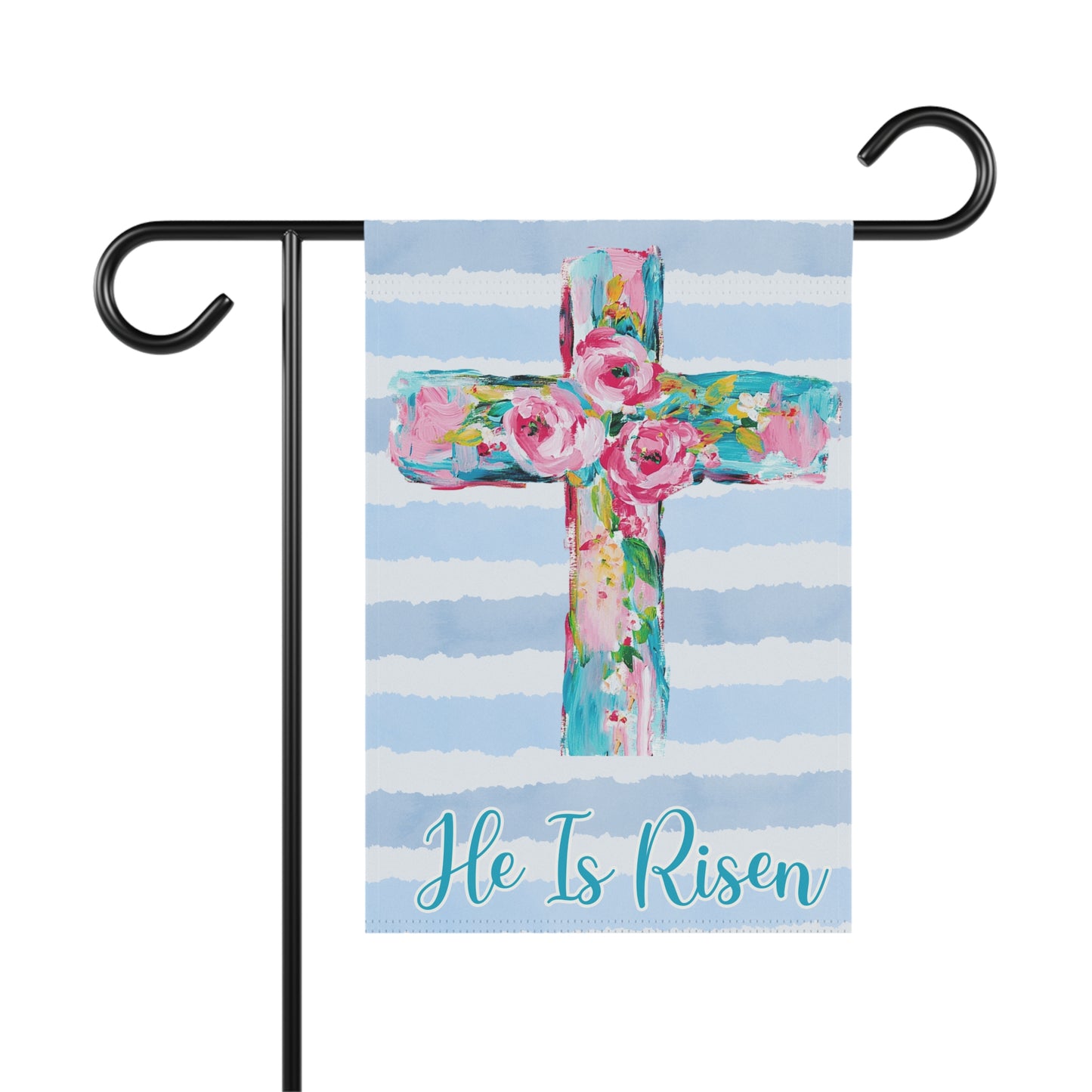He Is Risen Cross garden flag