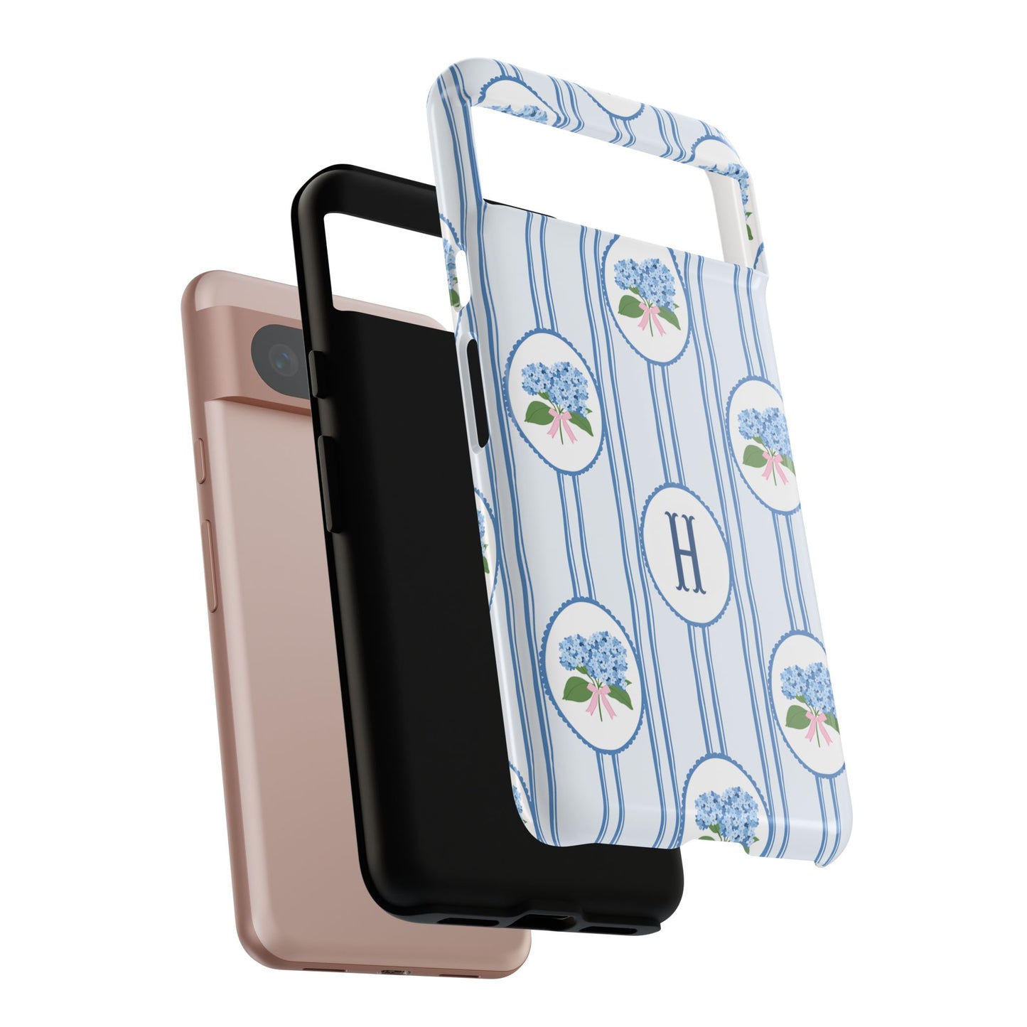 Blue Hydrangea Personalized Preppy Phone Case