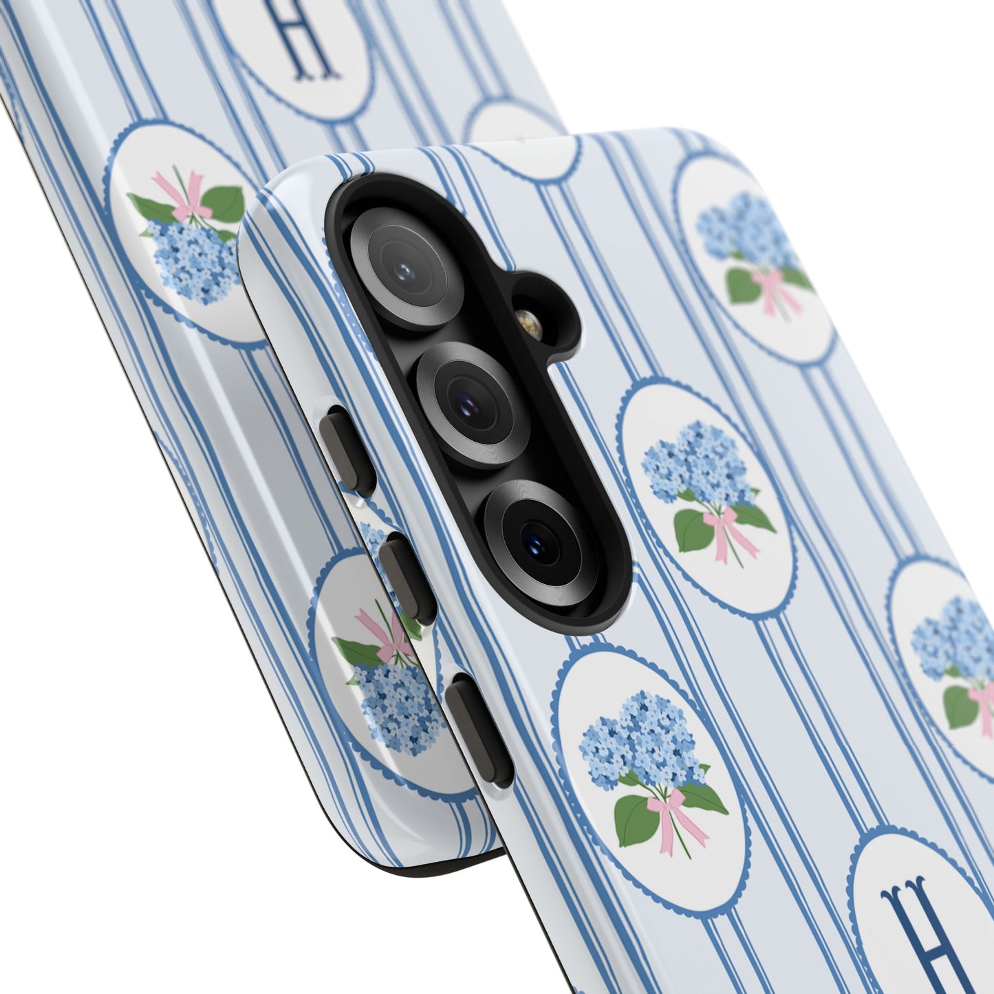 Blue Hydrangea Personalized Preppy Phone Case