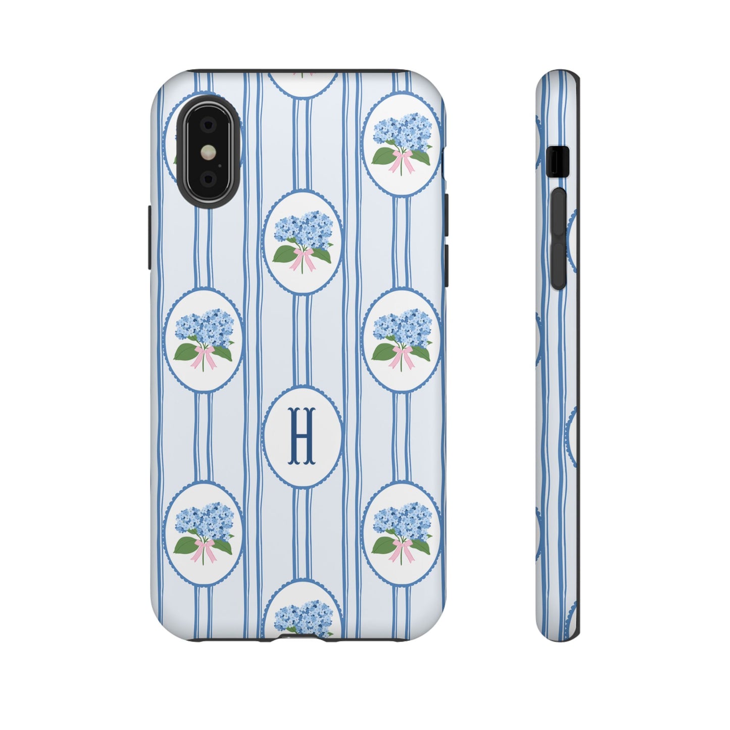 Blue Hydrangea Personalized Preppy Phone Case
