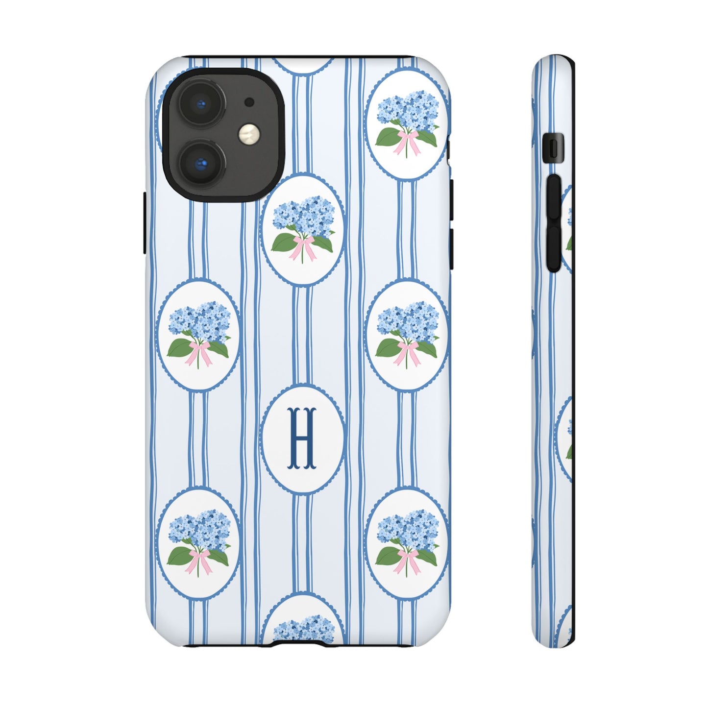 Blue Hydrangea Personalized Preppy Phone Case