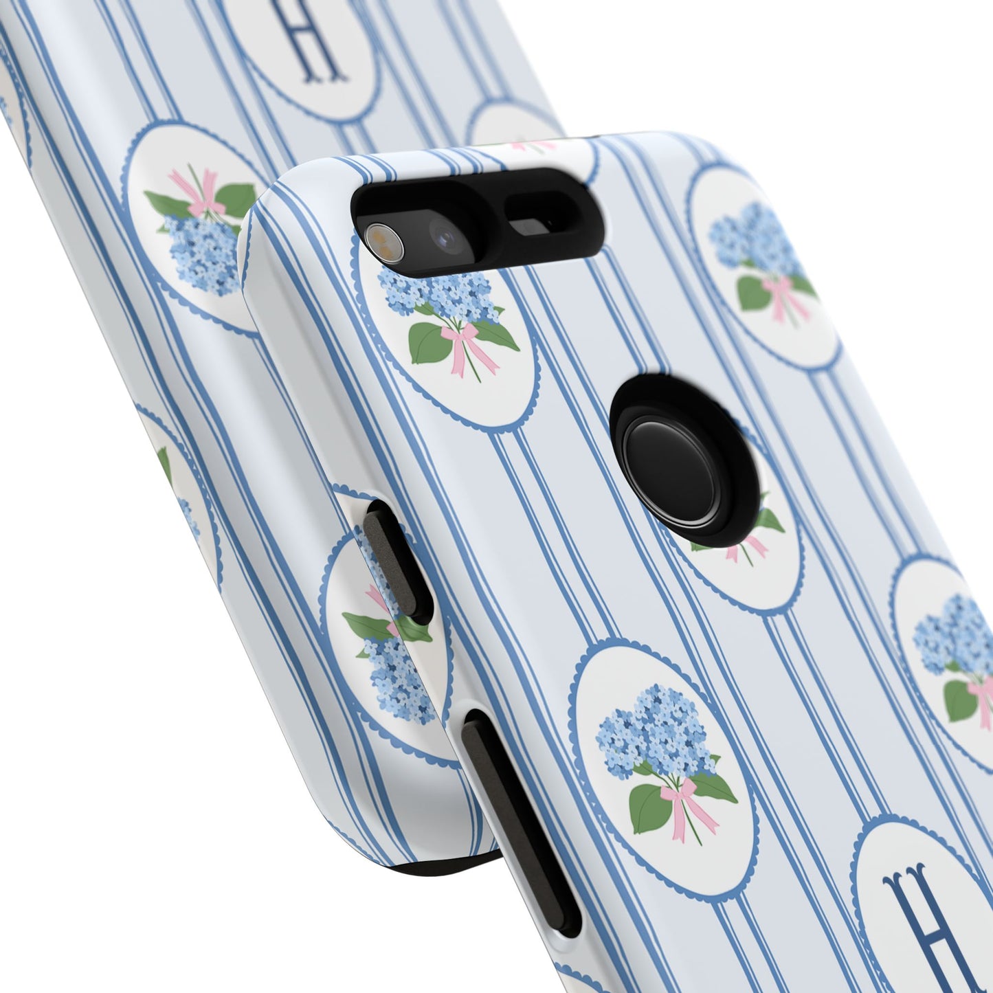 Blue Hydrangea Personalized Preppy Phone Case
