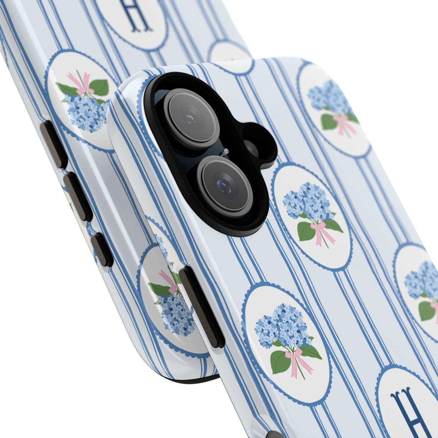 Blue Hydrangea Personalized Preppy Phone Case