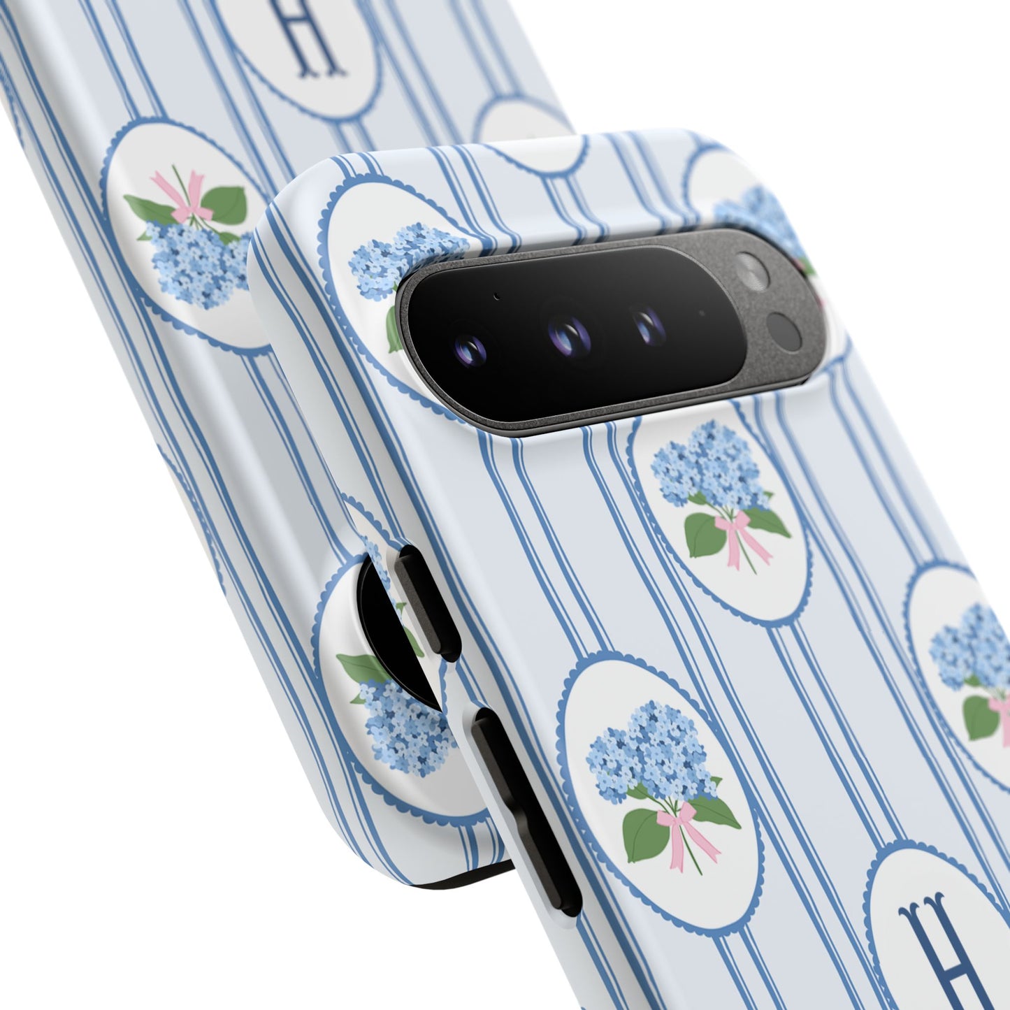 Blue Hydrangea Personalized Preppy Phone Case