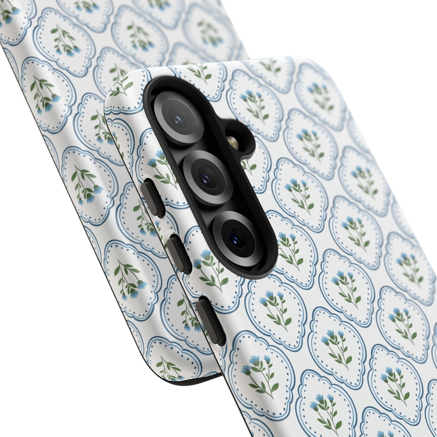 Blue Cottage Floral Monogram phone case