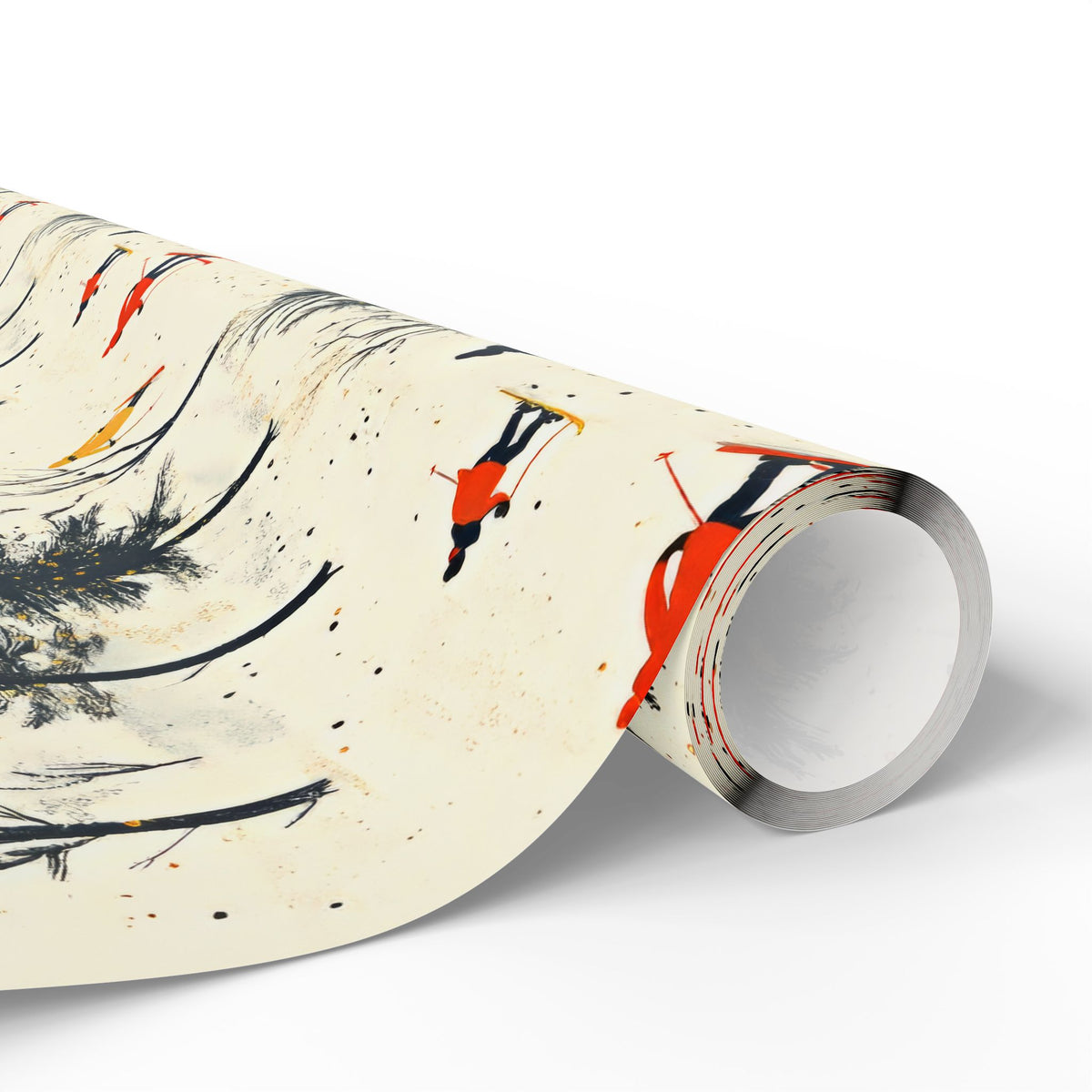 Skiing Wrapping Paper Winter Sports Gift Wrap Ski Lodge Aesthetic Wrapping Paper Christmas Gift Wrap Unique Holiday Wrapping for Ski Lovers