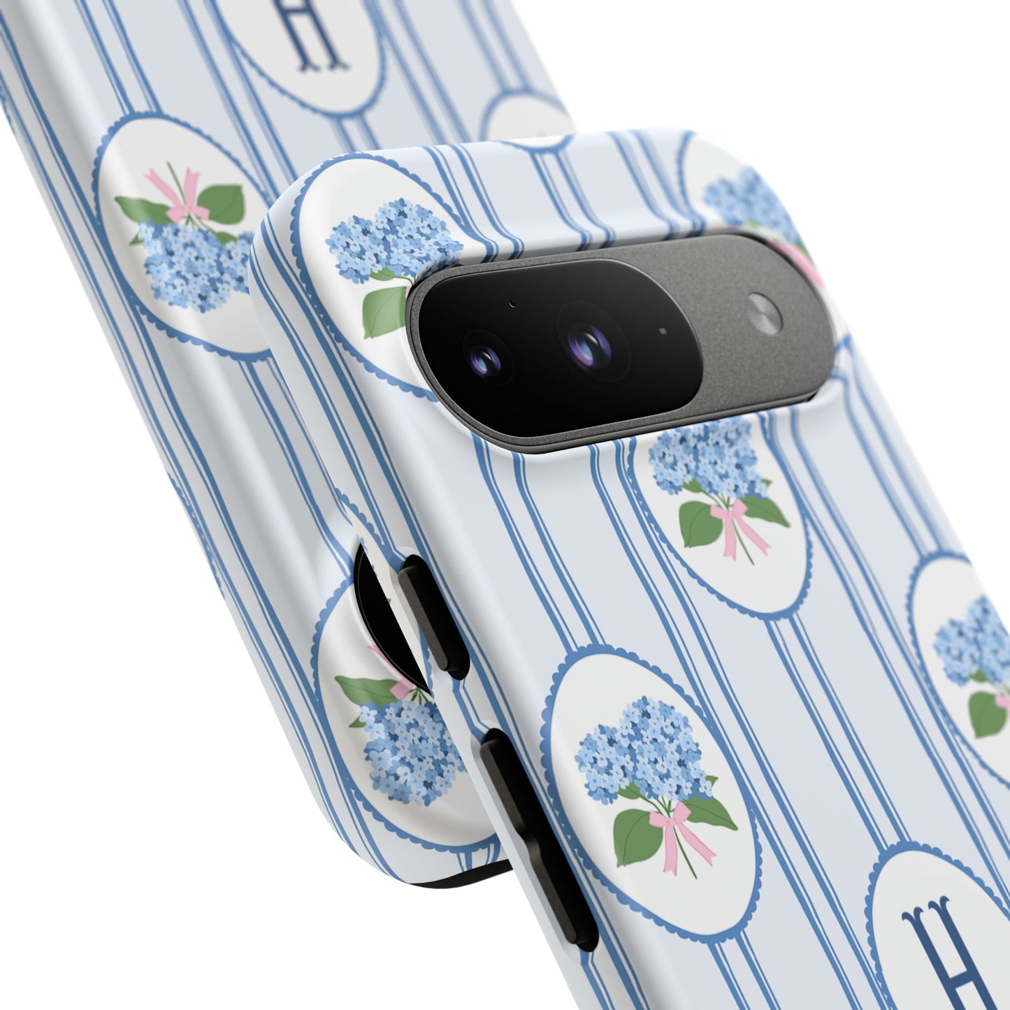 Blue Hydrangea Personalized Preppy Phone Case