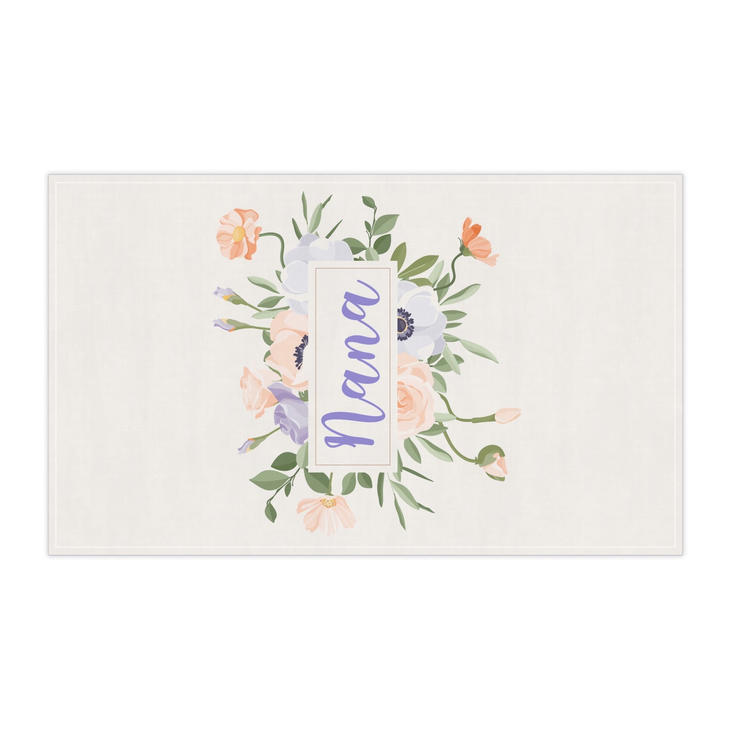 Personalized Floral Tea Towel