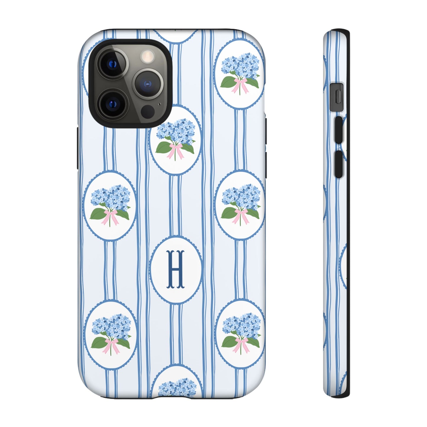 Blue Hydrangea Personalized Preppy Phone Case