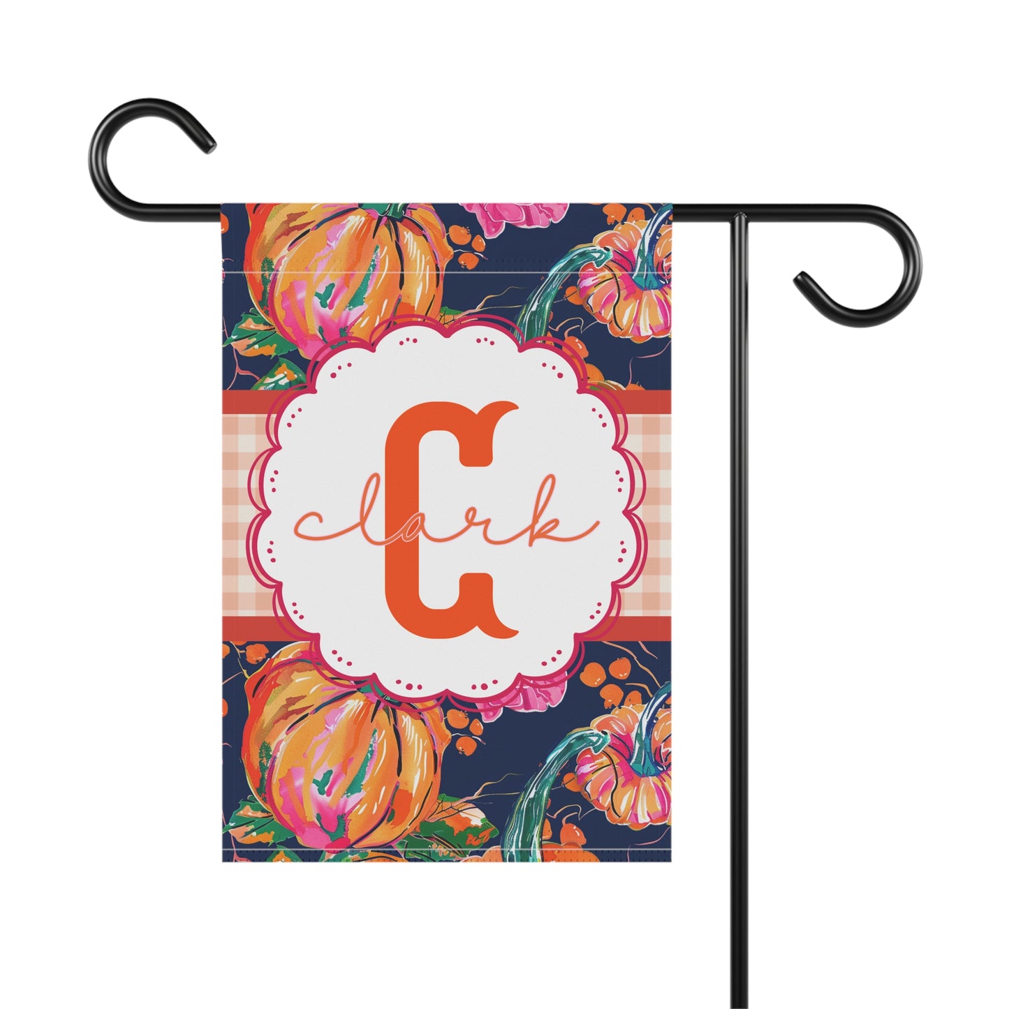 Personalized Pumpkin Garden Flag  Custom Fall Yard Flag  Autumn Porch Decor with Name  Monogram Outdoor Flag  Thanksgiving Housewarming Gift