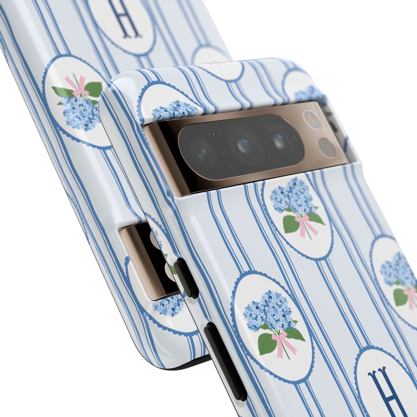 Blue Hydrangea Personalized Preppy Phone Case