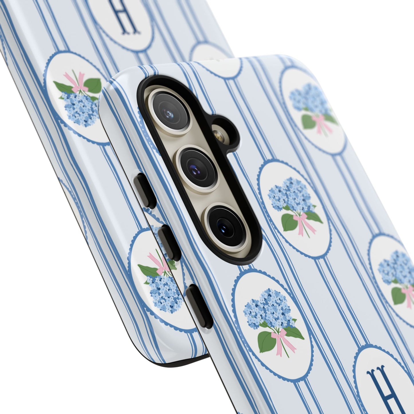 Blue Hydrangea Personalized Preppy Phone Case