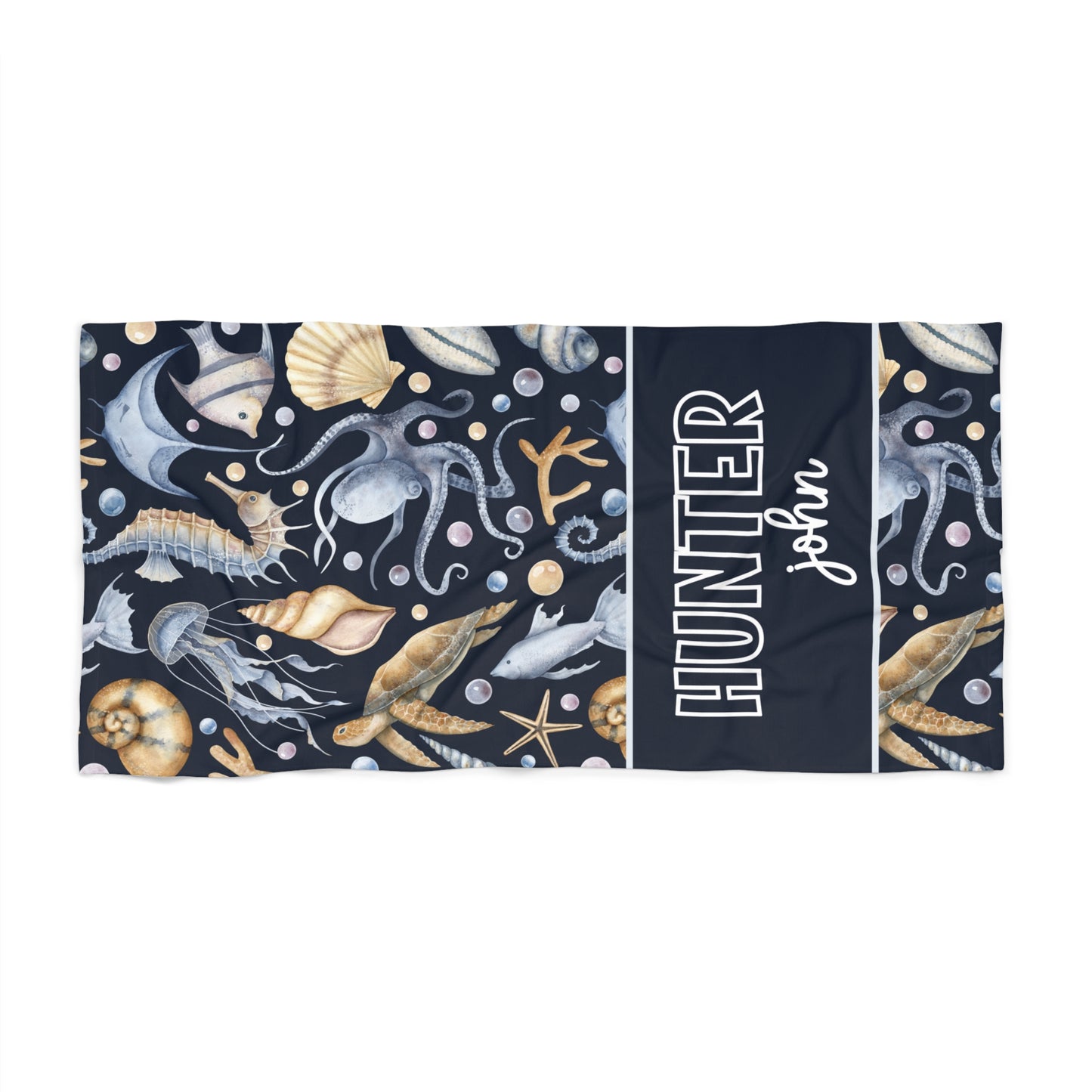 Personalized Sea Life Beach Towel