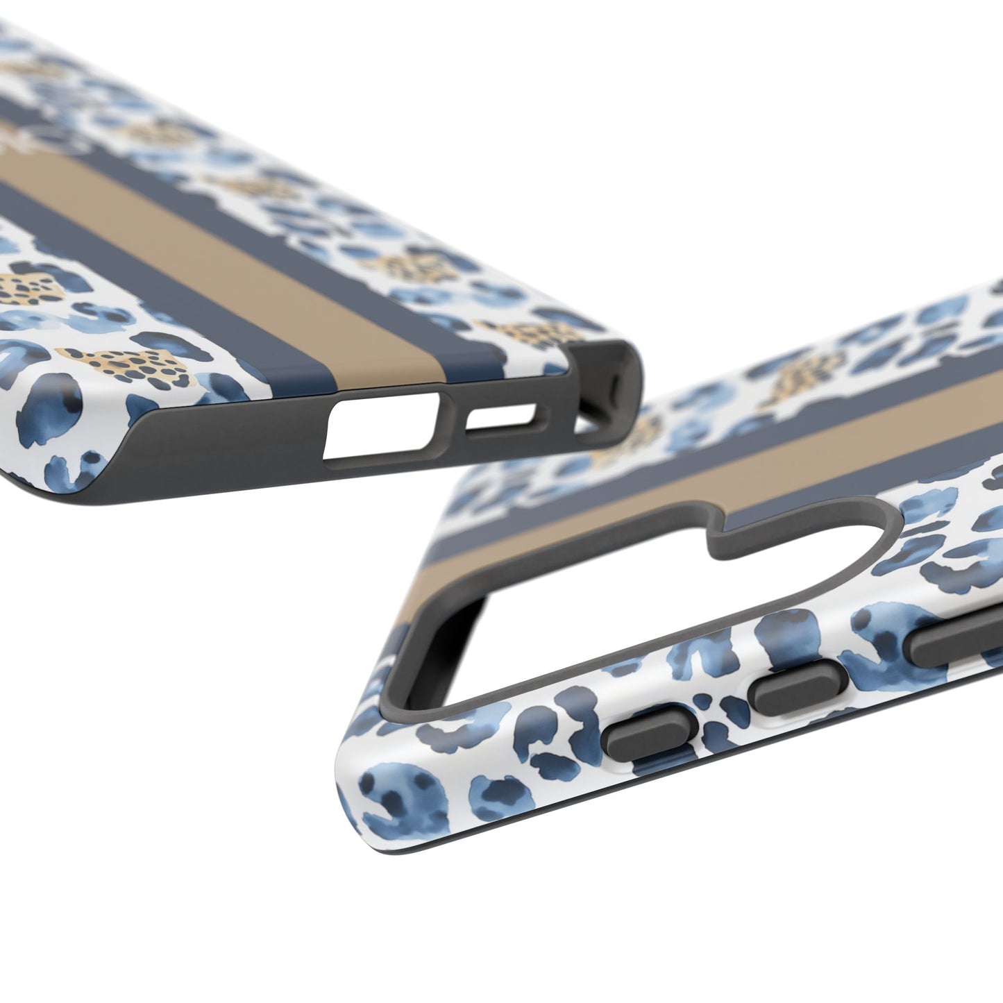 Blue Leopard Monogram Phone Case