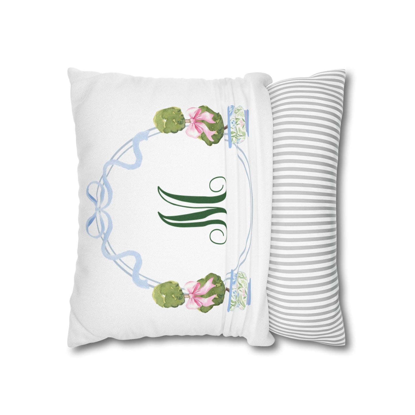 Green Script M Monogram Pillowcase